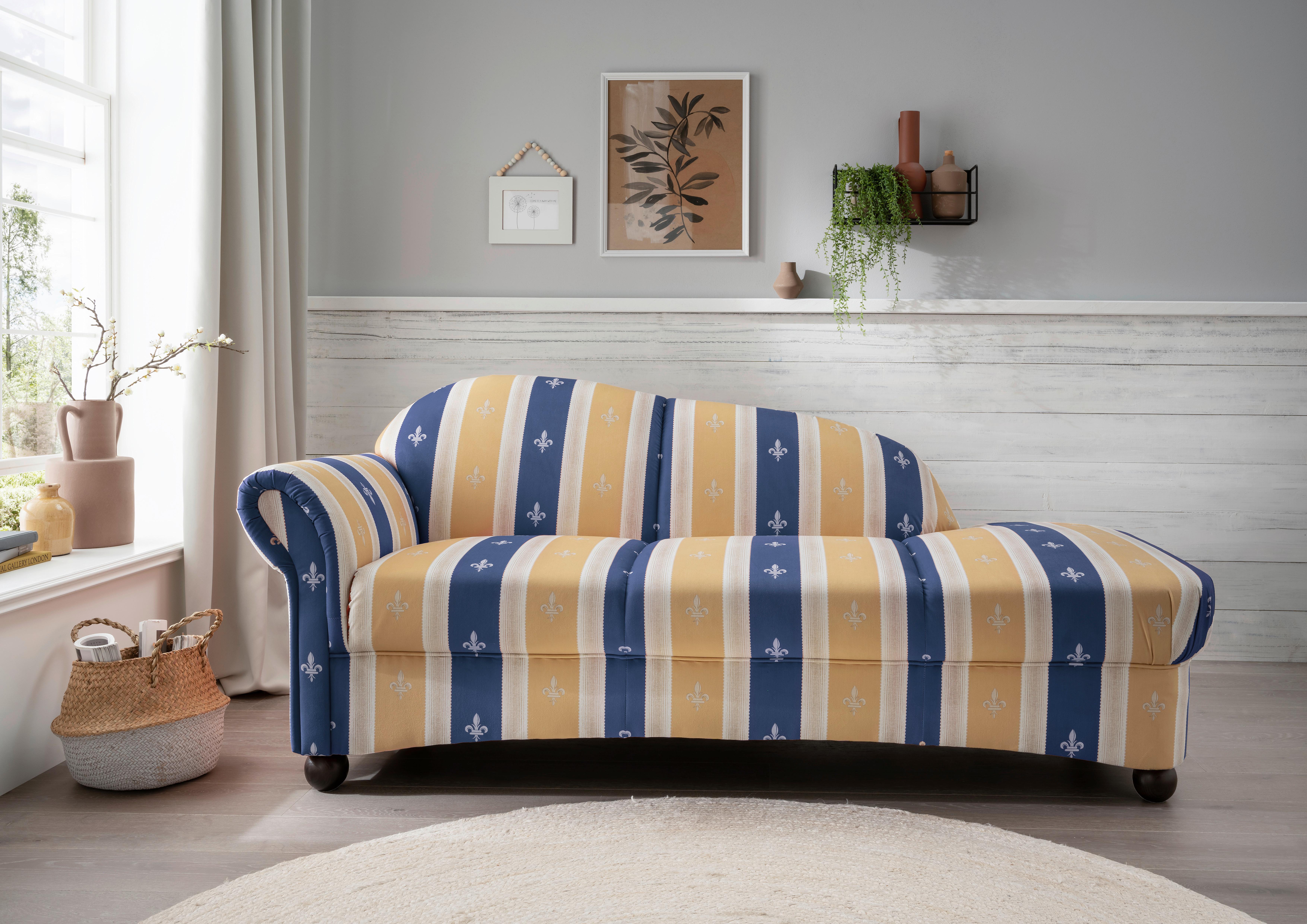 Ottomane Torello Blau B: 190 cm - Wengefarben/Blau, KONVENTIONELL, Textil (86/84/190cm) - Livetastic