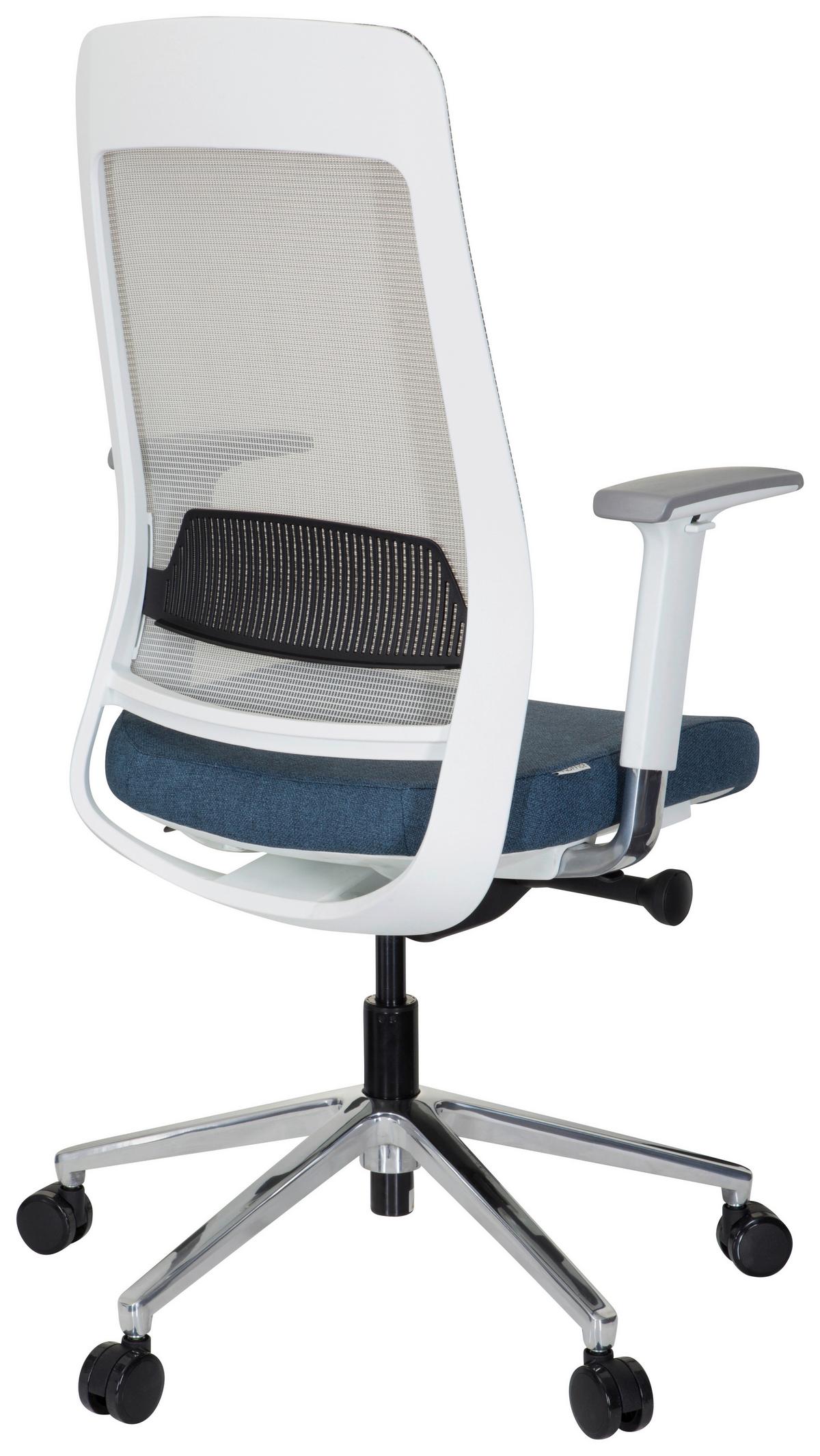 Drehstuhl Chiaro T2 White Blau/grau/weiß - Blau/Weiß, MODERN, Kunststoff/Textil (67/118/63cm) - MID.YOU