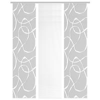 Flächenvorhang Ophelia 3er Set - Hellgrau/Weiß, KONVENTIONELL, Textil (60/260cm)