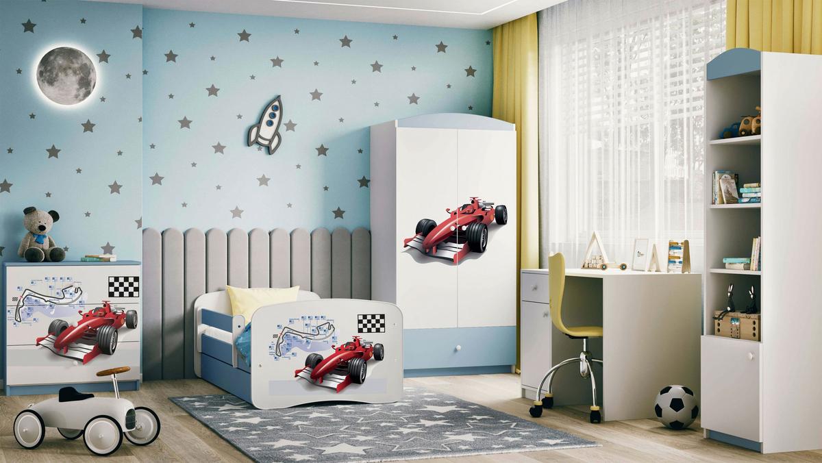 Kinder-/Juniorbett Babydreams inkl. Matratze 80x160 - Blau/Birkefarben, MODERN, Holz/Holzwerkstoff (80/160cm) - MID.YOU