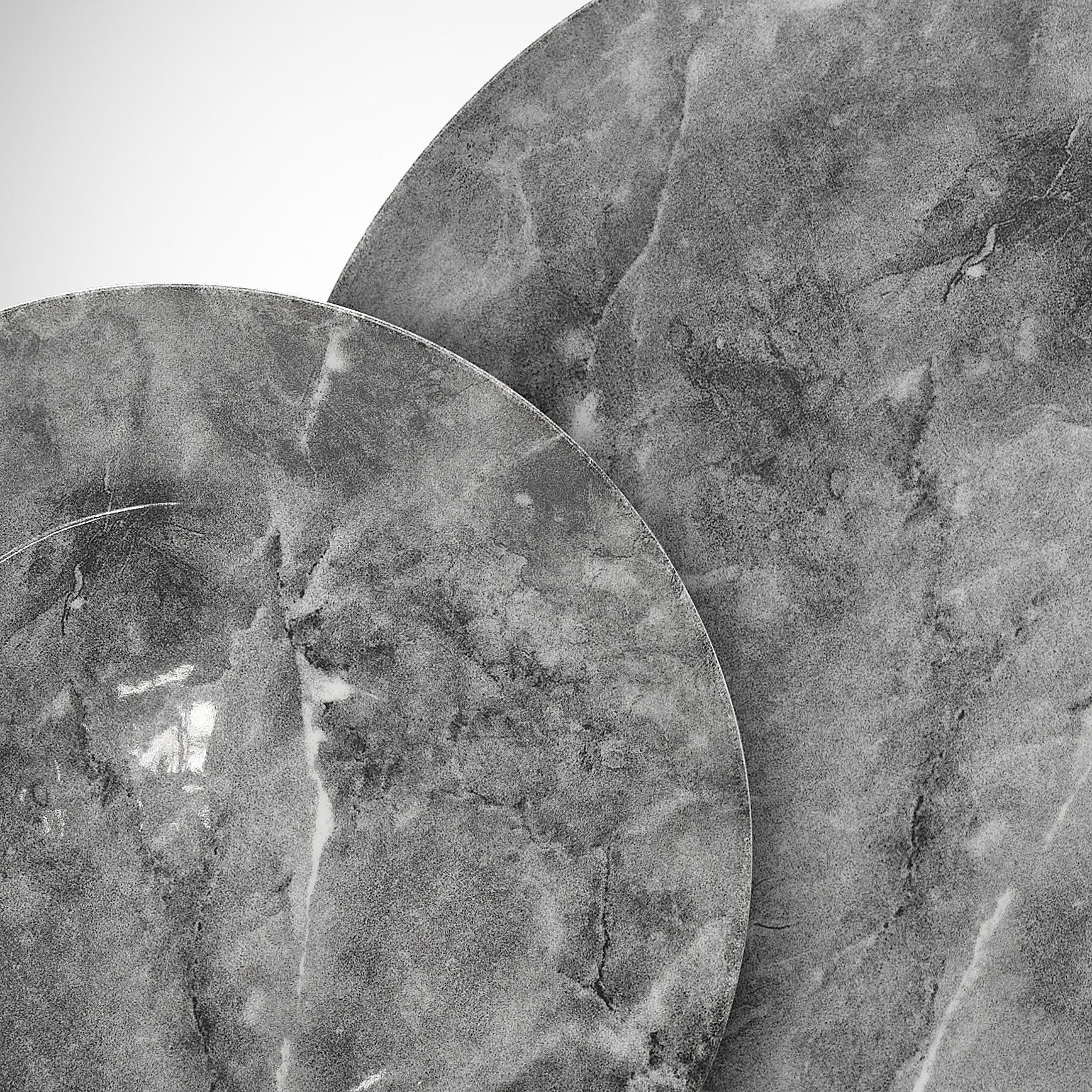 Kombinovaný Servis Marble, 16dílný - šedá/černá, Moderní, keramika - Premium Living