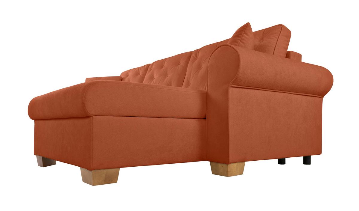 Ecksofa Arles Rostfarben 25 S: 266x161 Cm - Rostfarben/Buchefarben, Design, Textil (266/161cm) - MID.YOU