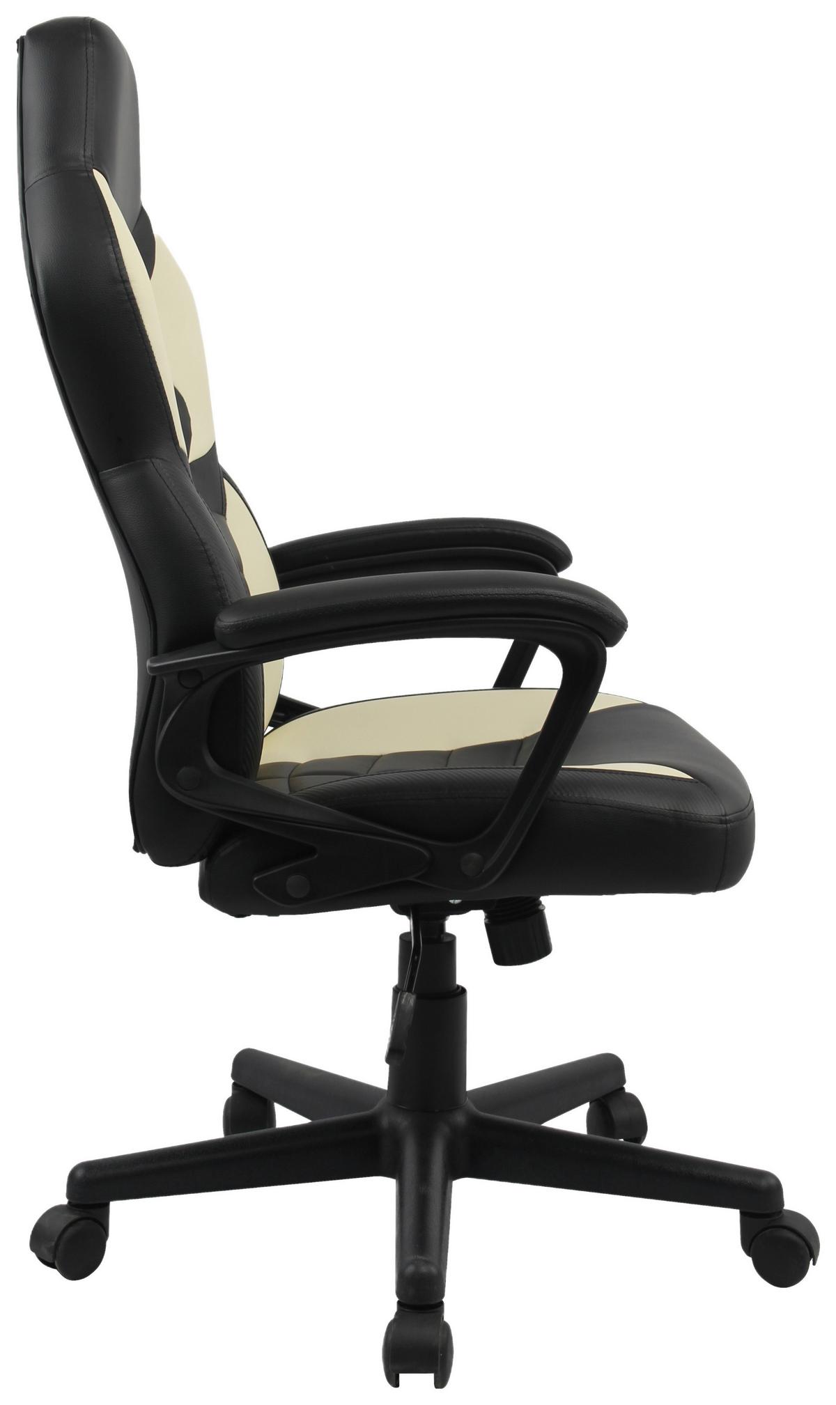 Chefsessel Rocky - Creme/Schwarz, MODERN, Kunststoff/Textil (62/115/65cm)