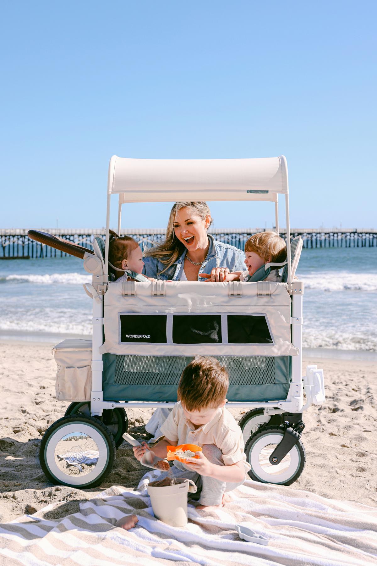 Bollerwagen Vw2 Volkswagen Stroller Wagon - Salbeigrün/Beige, LIFESTYLE (63.5/128.27/137.16cm) - WONDERFOLD