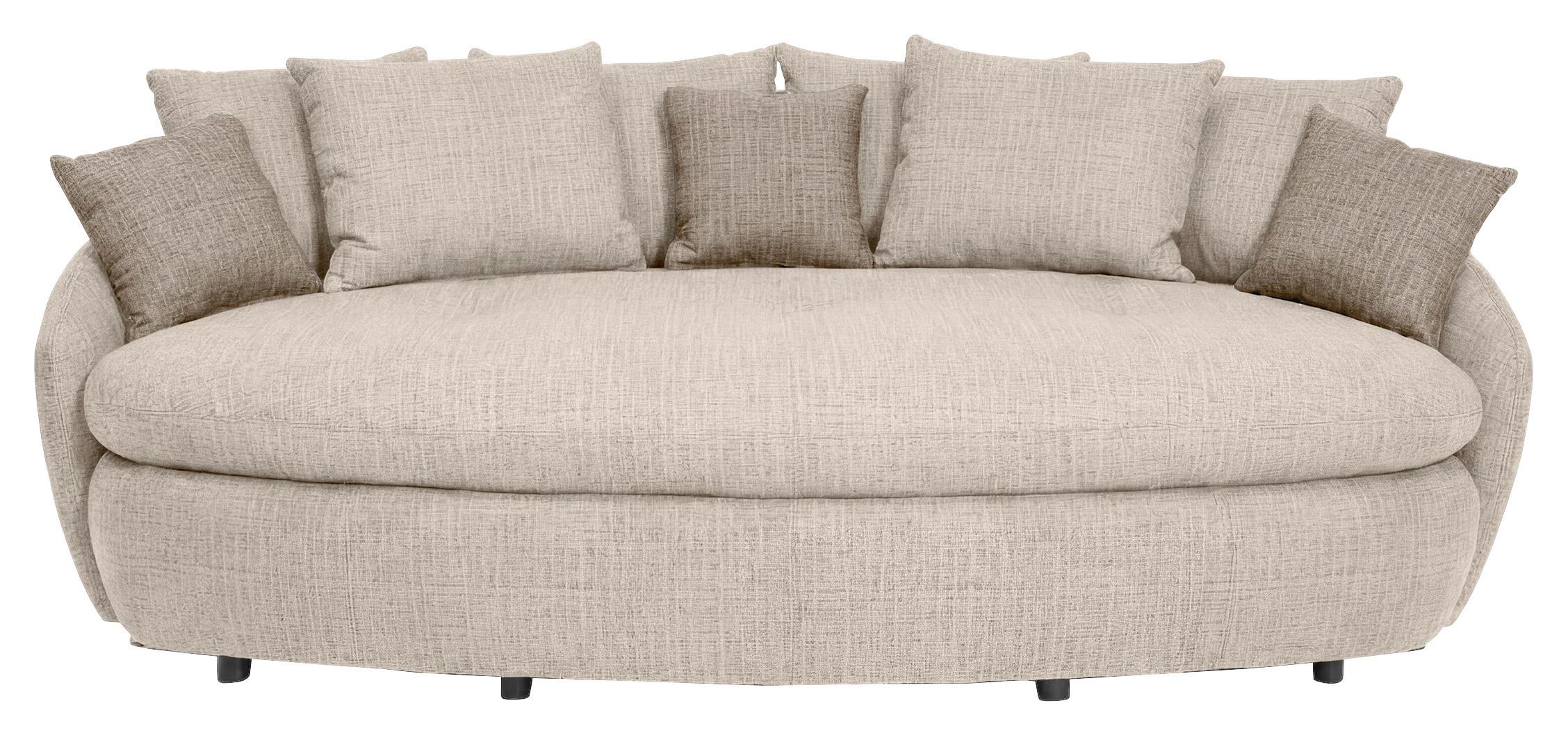 Megasofa Aruba 2 mit Kissen B: 238cm,beige Chenille - Hellbraun/Beige, Trend, Textil (238/80/140cm) - Luca Bessoni