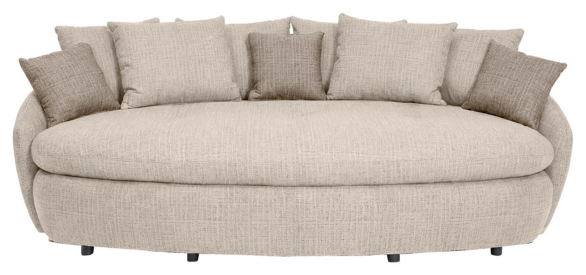 Megasofa Aruba 2 mit Kissen B: 238cm,beige Chenille - Hellbraun/Beige, Trend, Textil (238/80/140cm) - Luca Bessoni