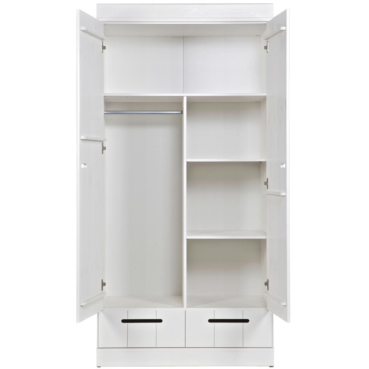 Drehtürenschrank Connect, Weiß B: 94 Cm - Weiß, Design, Holz/Holzwerkstoff (94/195/53cm) - Livetastic