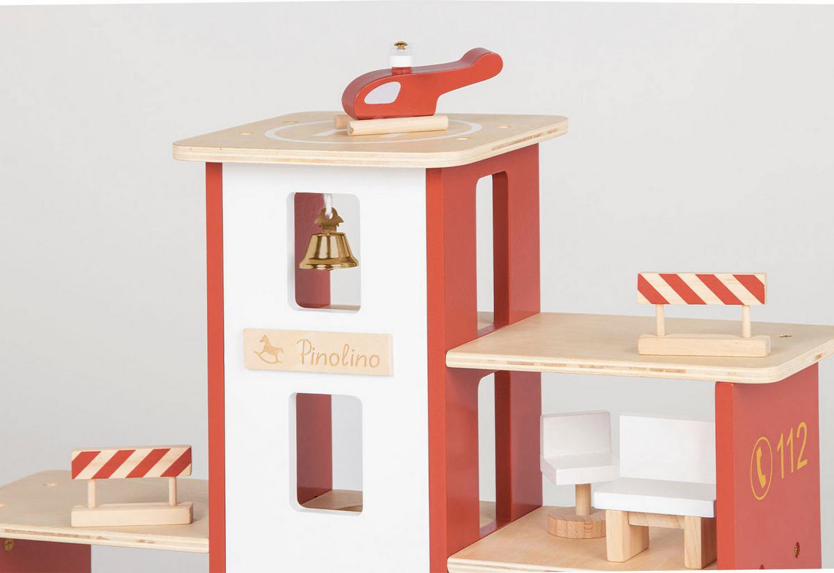 Feuerwehrstation Feuerwache 'ben' Mit Zubehör - Multicolor, Basics, Holz (55/32cm) - Pinolino