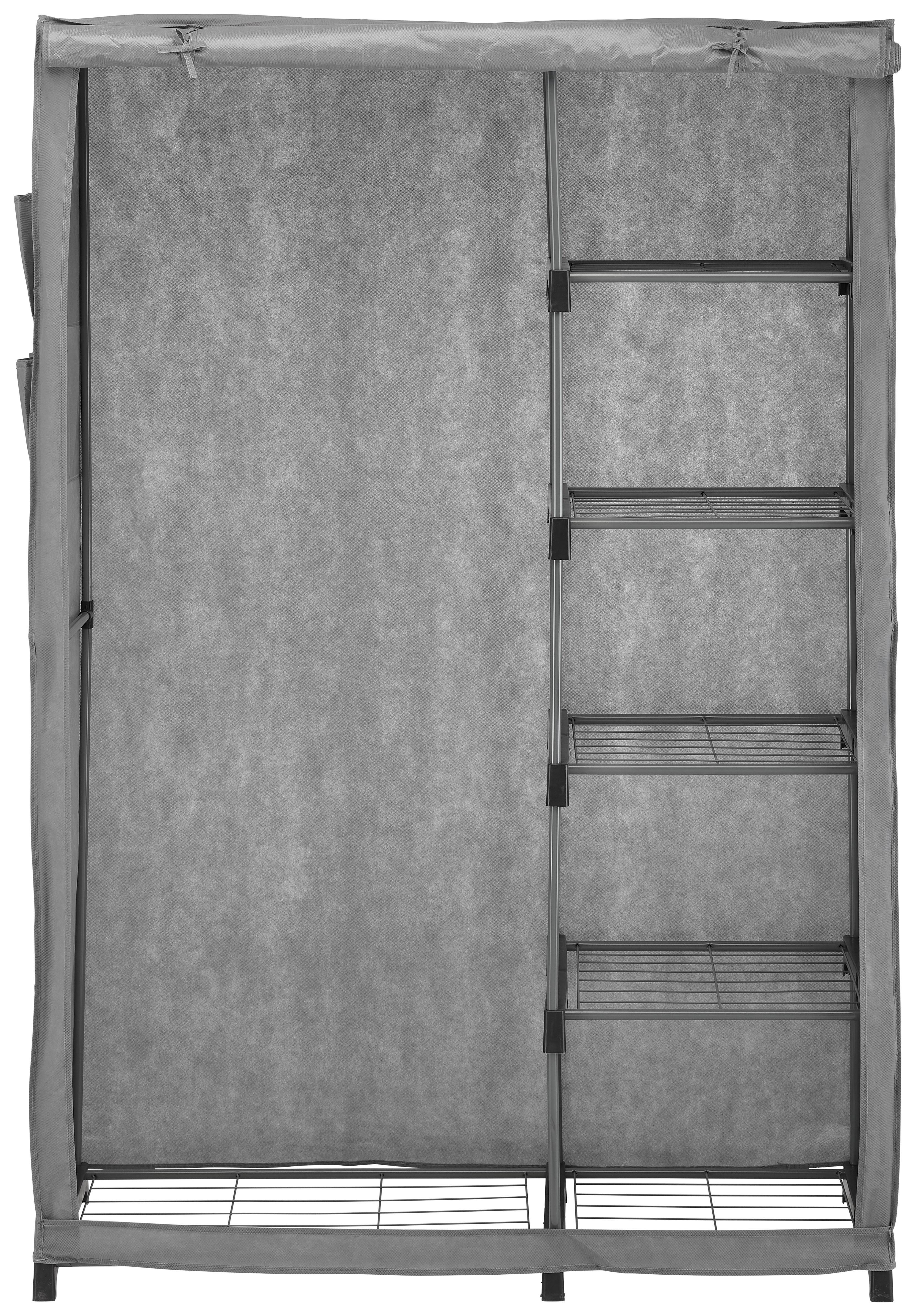 Skriňa Tanya - sivá, kov/textil (116/173/50cm) - Modern Living