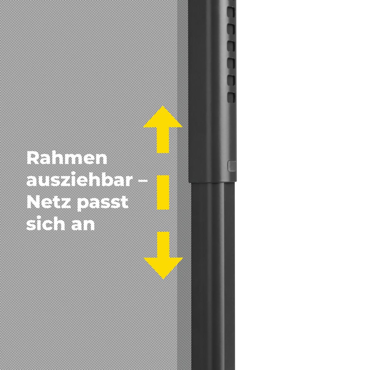 Mückennetz Teleskop Insektenschutzgitter Anthrazit - antracitová, Basics, kov/plast (115/135cm)