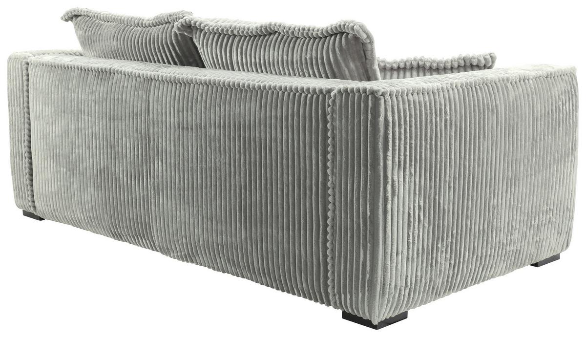 Sofa Modena Inkl. Kissen Hellgrau, B: 223 Cm - Hellgrau/Schwarz, Design, Textil (223/95/121cm) - MID.YOU