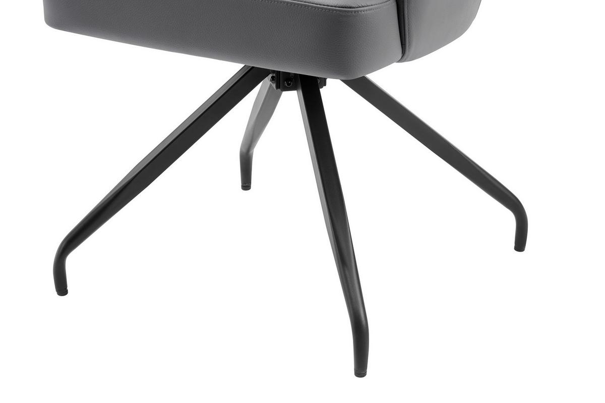 Armlehnstuhl Janette Grau/Schwarz B: 57,5 cm - Schwarz/Grau, MODERN, Leder/Holz (57,5/83,5/63cm) - Livetastic