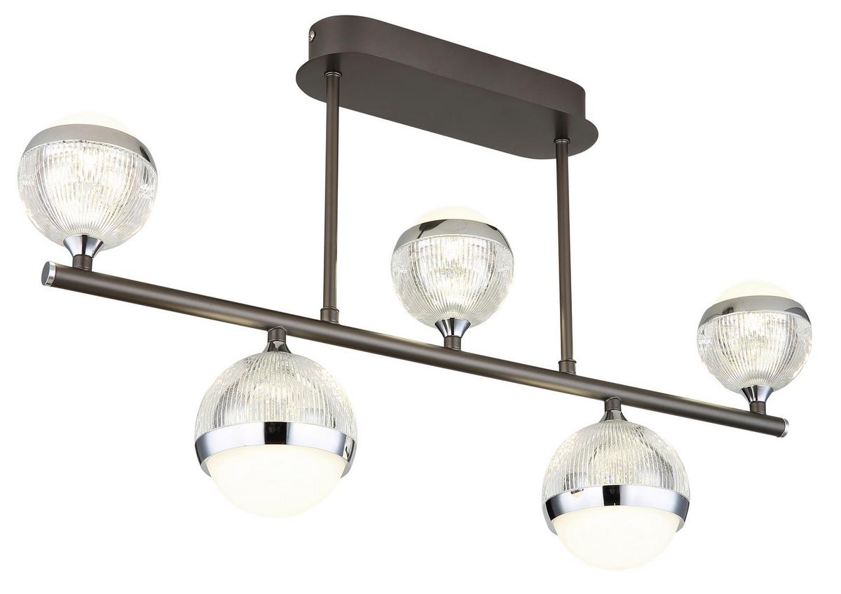 LED-Deckenleuchte 56011-5d - Klar/Chromfarben, KONVENTIONELL, Kunststoff/Metall (65/11/37cm) - Globo