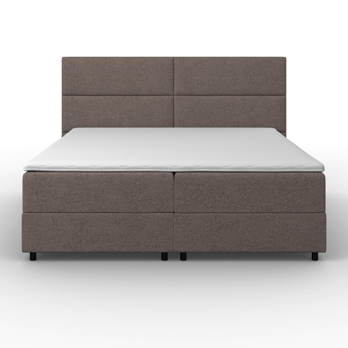 Americká posteľ LILY 180x200 cm, s topperom, mokka - čierna/mokka, Modern, drevo/textil (180/200cm) - Bessagi Home