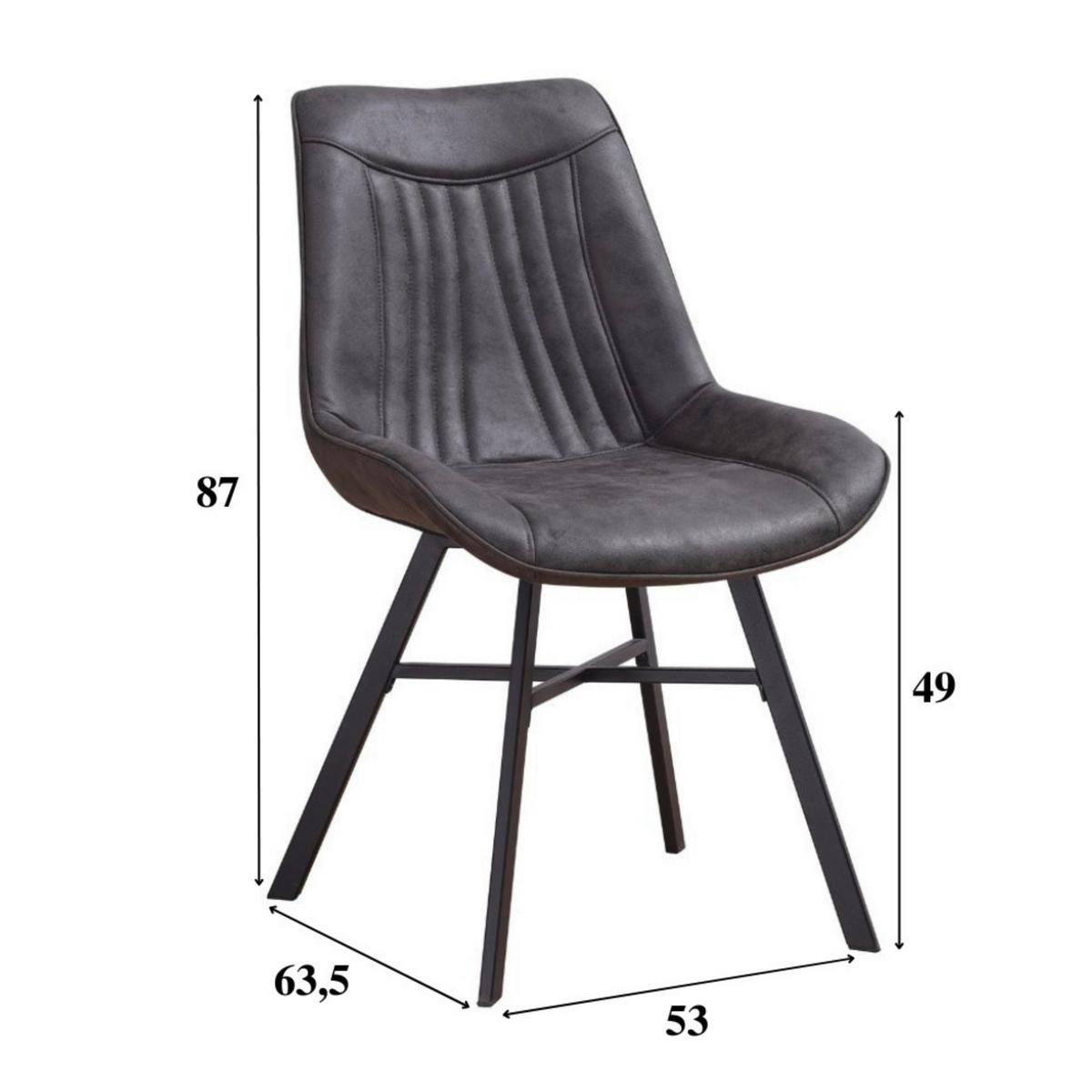 Stuhl-set Samuel Anthrazit, B: 53 Cm - Anthrazit/Schwarz, MODERN, Textil/Metall (53/87/63,5cm) - MID.YOU