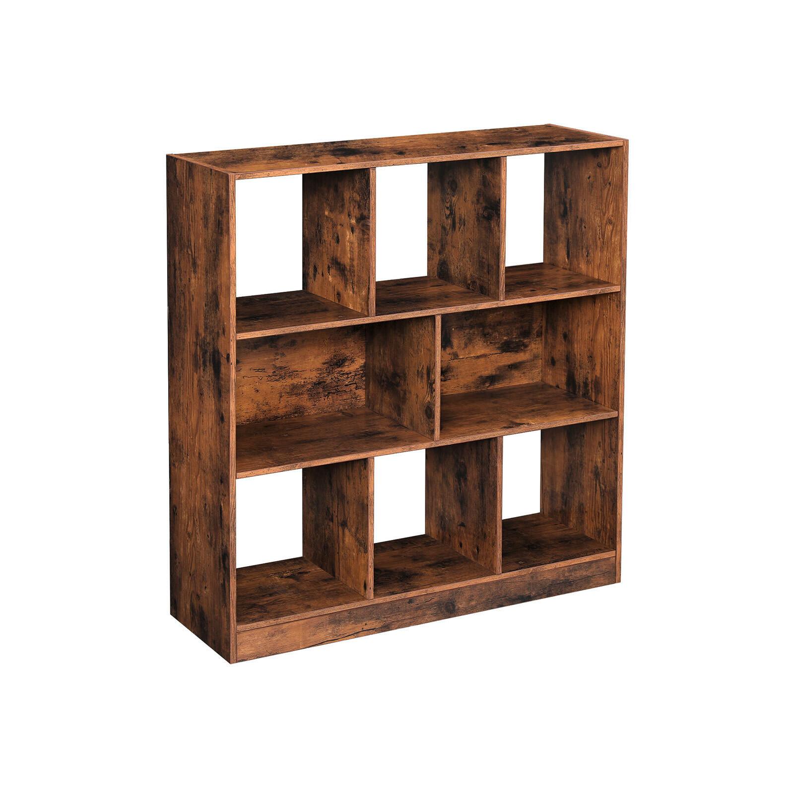 Nástenná knižnica IRON - hnedá, Basics, kompozitné drevo (98/100/30cm) - Boxxx