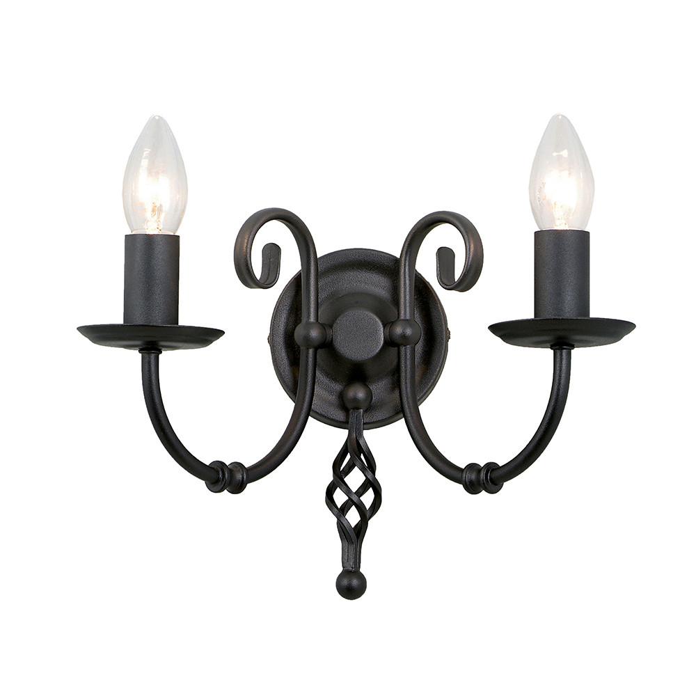 Wandleuchte Art2-Black - Schwarz, Natur, Metall (30/18.5/15cm) - Elstead Lighting