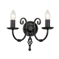 Wandleuchte Art2-Black - Schwarz, Natur, Metall (30/18.5/15cm) - Elstead Lighting