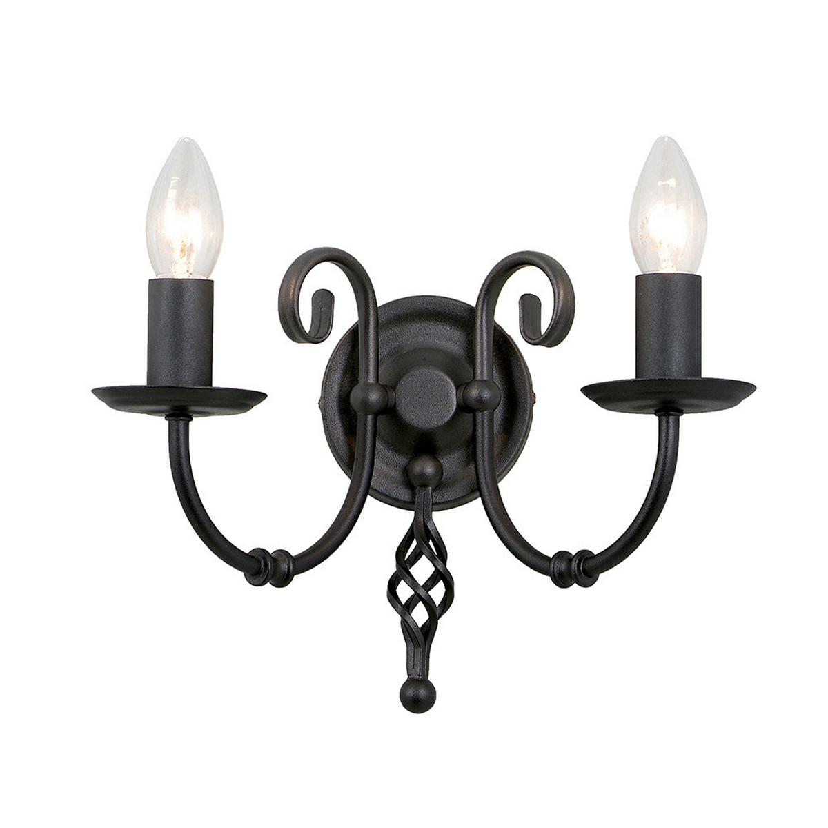 Wandleuchte Art2-Black - Schwarz, Natur, Metall (30/18.5/15cm) - Elstead Lighting