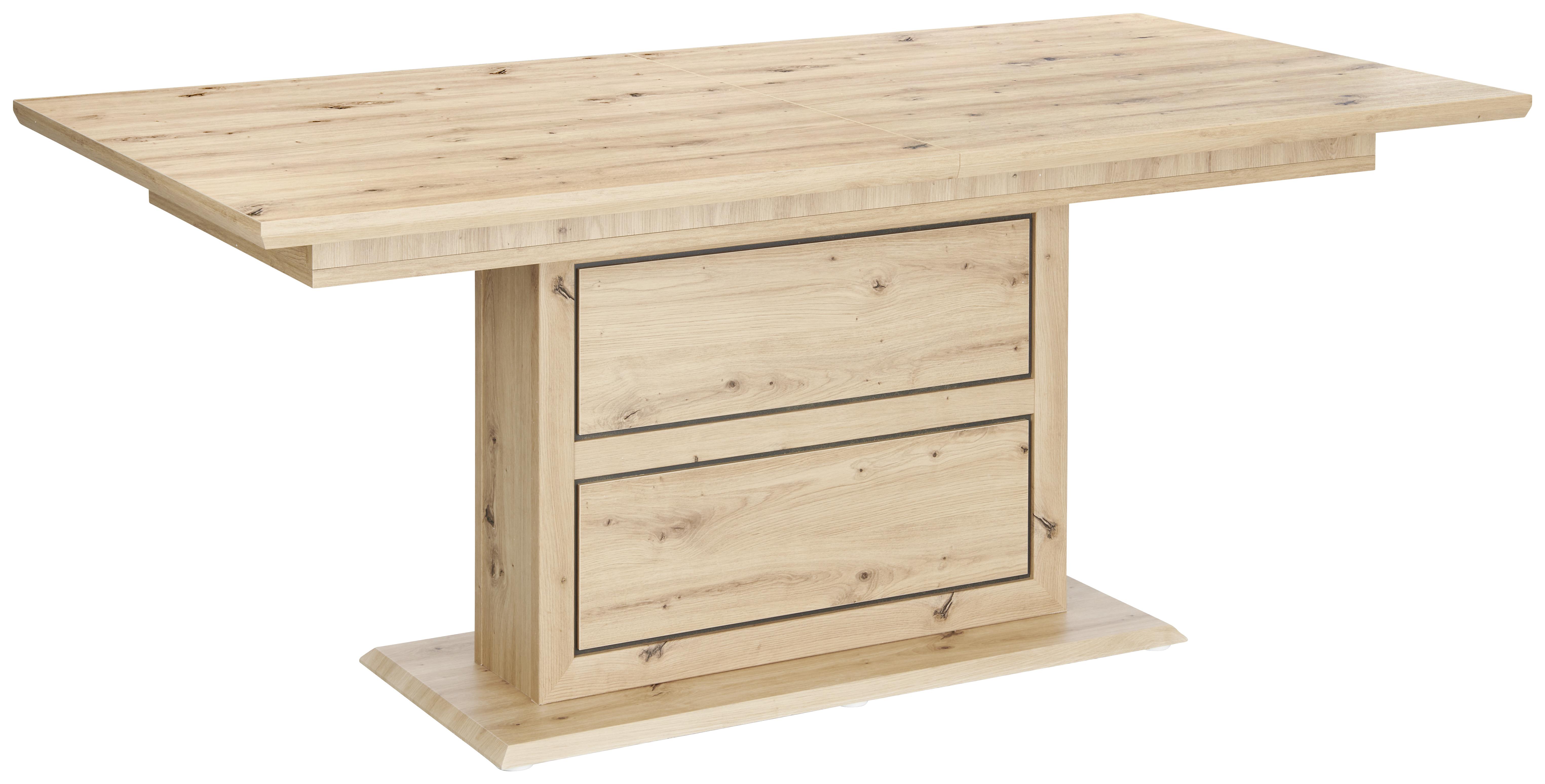 Výsuvný Stůl Harvey 180 Az - barvy dubu/antracitová, Konvenční, kompozitní dřevo (180/76,5/90cm)