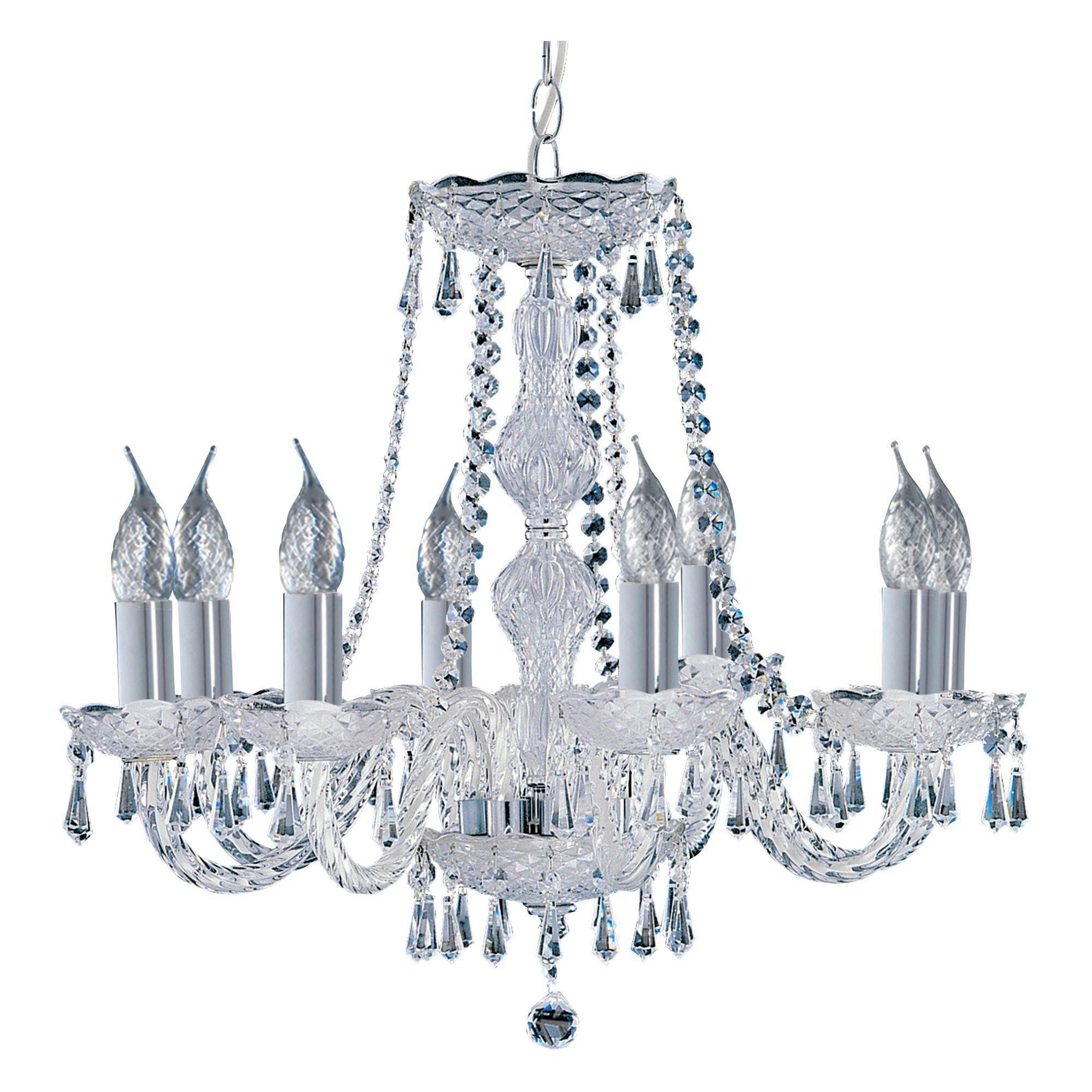 Kronleuchter Hale 218-8 - Klar/Chromfarben, Design, Glas/Metall (57/57/54.5cm)