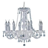 Kronleuchter Hale 218-8 - Klar/Chromfarben, Design, Glas/Metall (57/57/54.5cm)