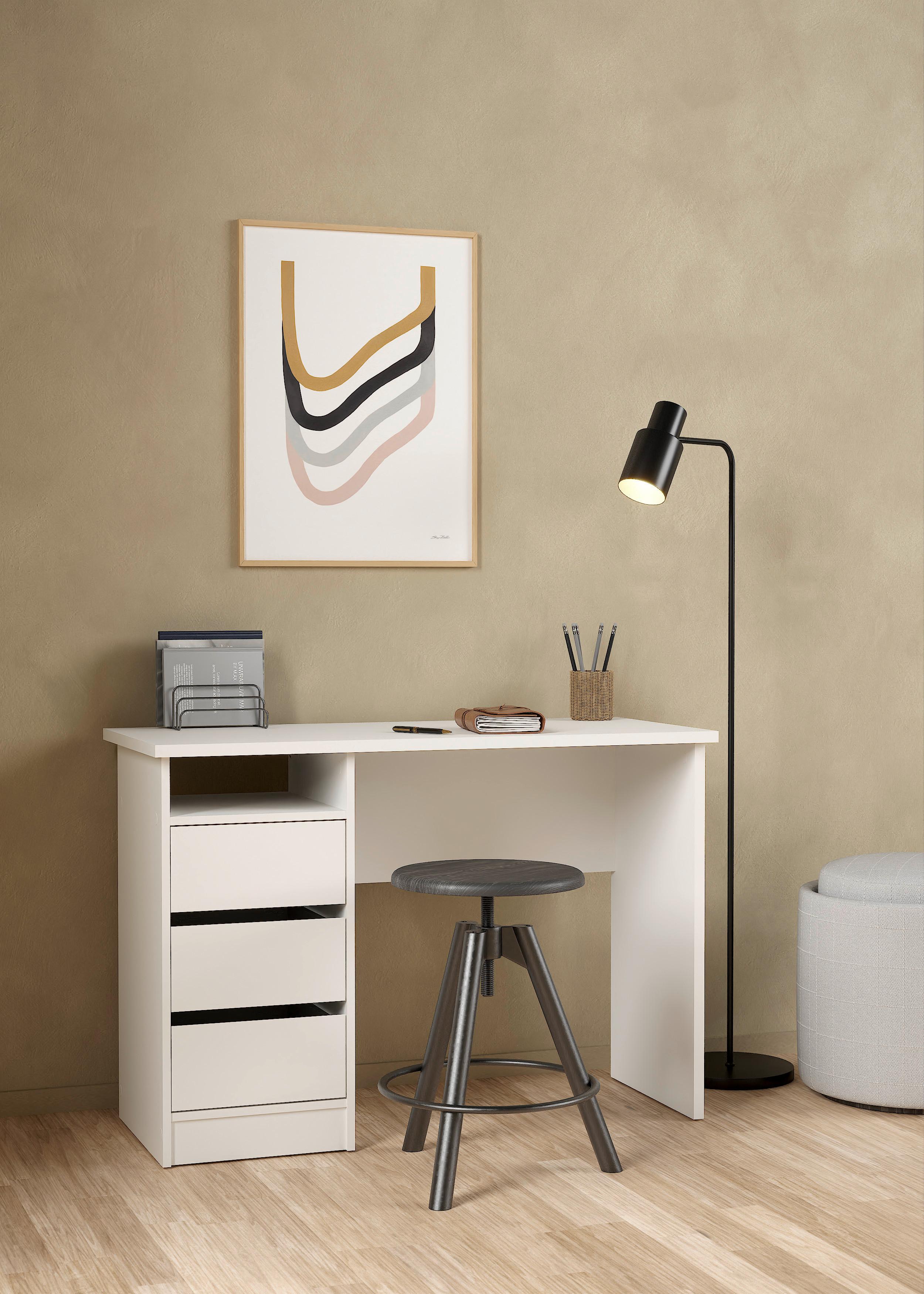 Schreibtisch Function Plus, Weiß, L: 110 cm - Weiß, MODERN, Holzwerkstoff (110/48,5/76cm) - MID.YOU