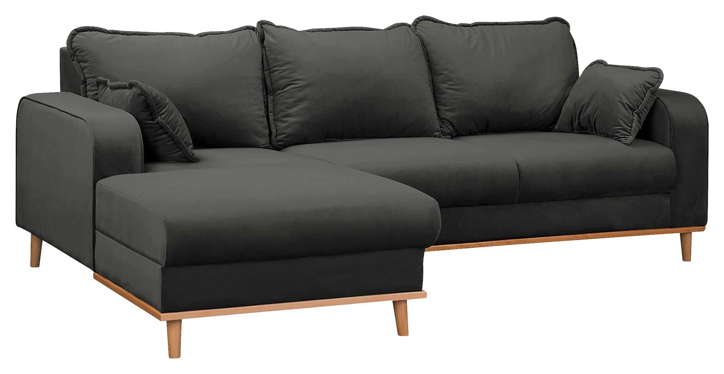 Ecksofa Beata Dunkelgrau S: 150x230 cm - Wengefarben/Dunkelgrau, Design, Textil (150/230cm) - Livetastic