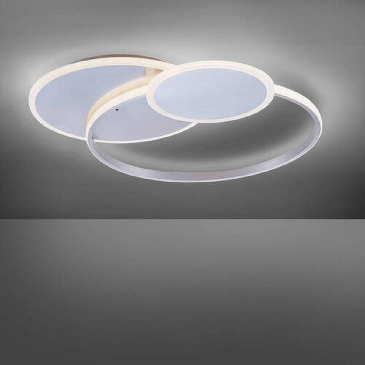 LED-Deckenleuchte Emilio L: 65 cm mit Farbtemperaturwechsler - Silberfarben, Design, Kunststoff/Metall (65/55,5/7cm) - Paul Neuhaus