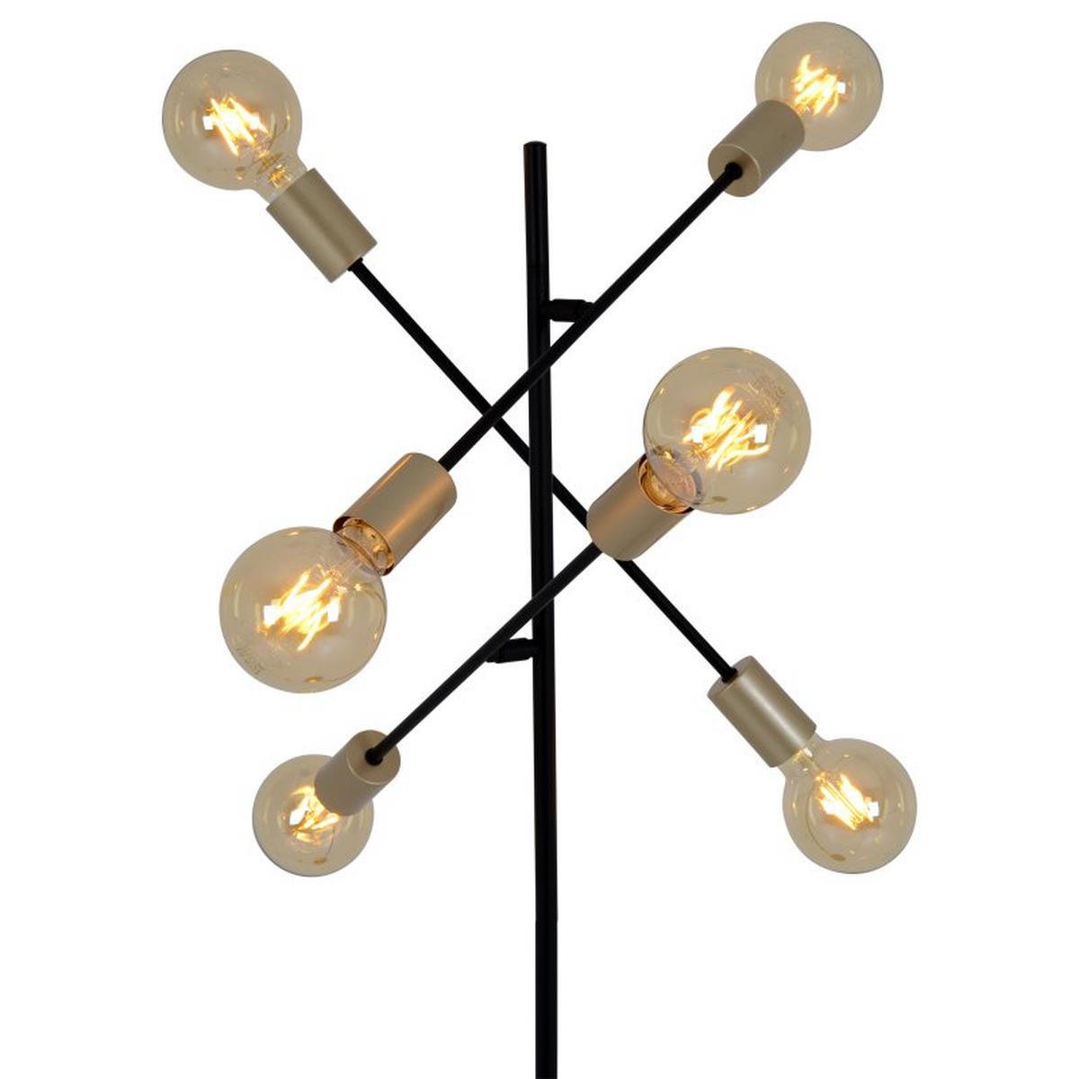 Stehlampe Modo Goldfarben/schwarz Verstellbar - Goldfarben/Schwarz, Design, Kunststoff/Metall (49/150cm) - Näve