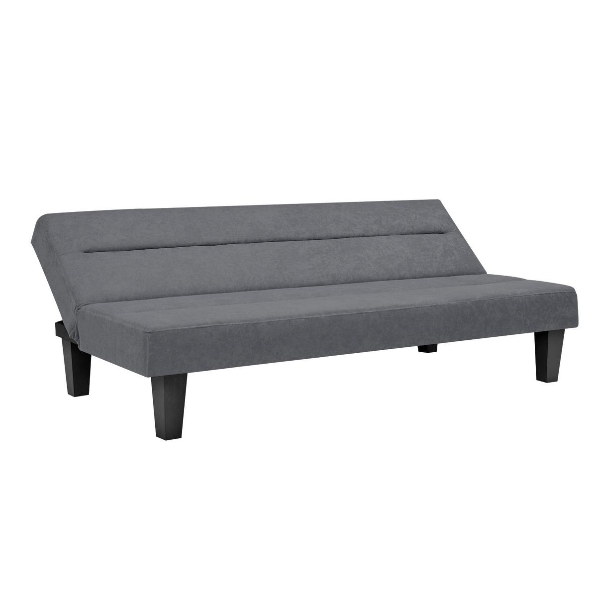 Schlafsofa Kebo, Anthrazit B: 175 Cm - Anthrazit/Schwarz, Design, Textil/Metall (175/73/81cm) - MID.YOU