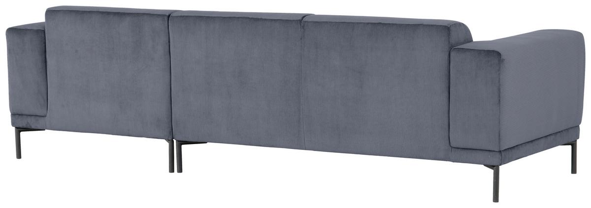 Ecksofa Erno Graublau S: 262 Cm - Graublau/Schwarz, Design, Textil (262/183cm) - MID.YOU