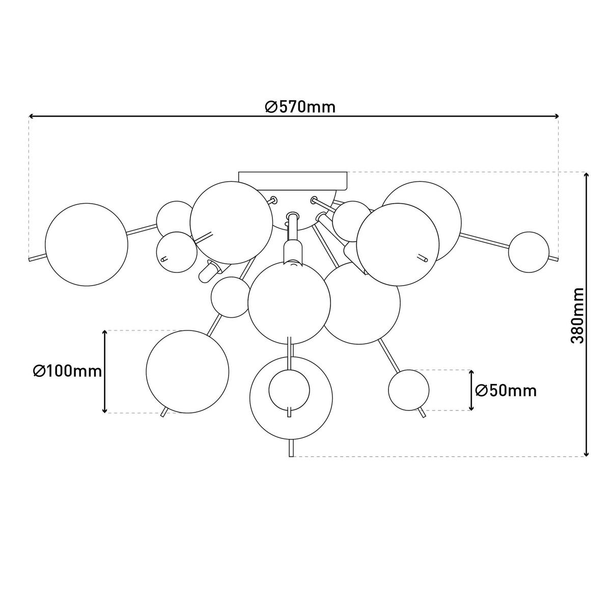 Deckenleuchte Farbglas, 280w - Chromfarben/Multicolor, Design, Glas/Metall (57/38cm) - Näve