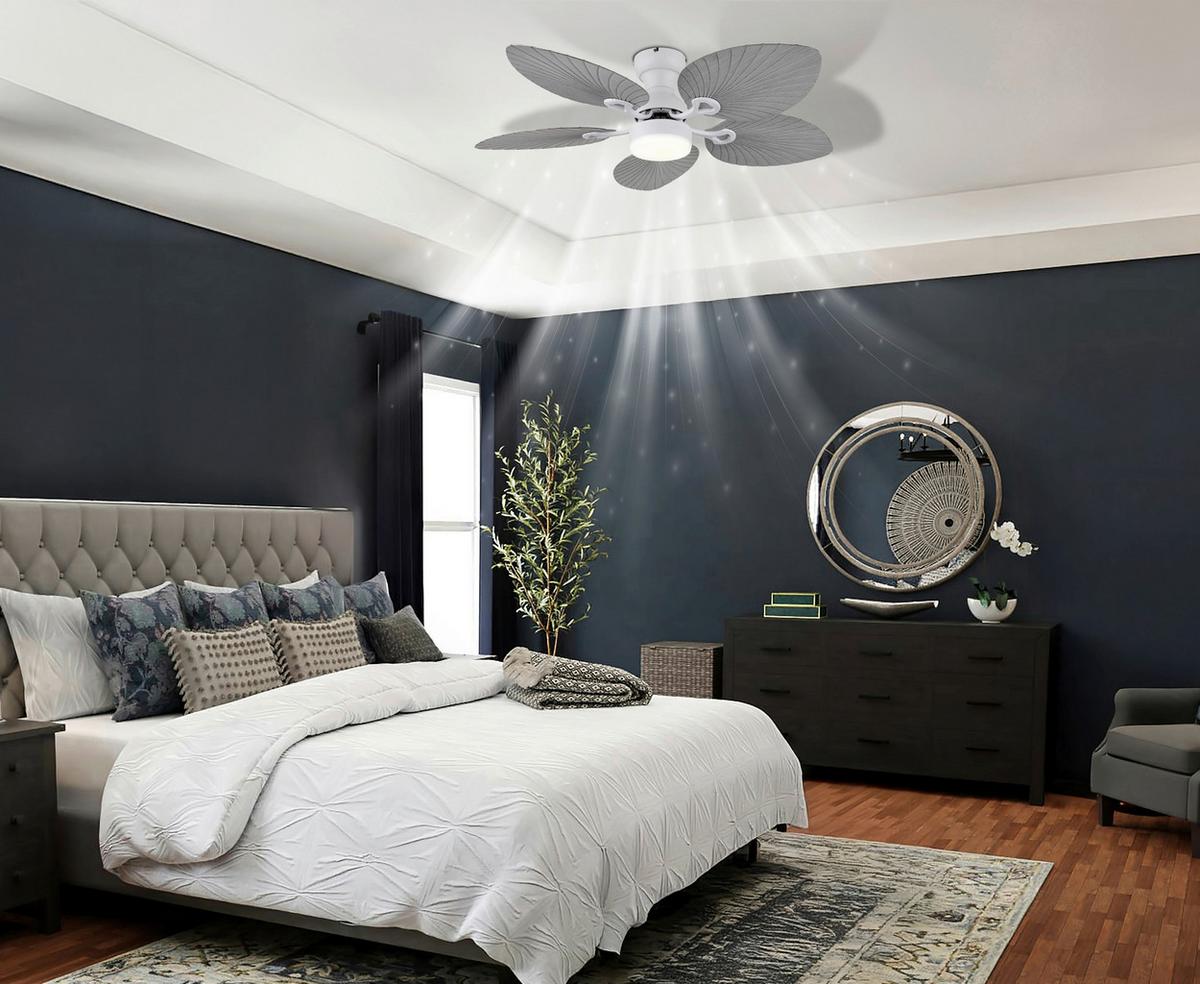 Deckenventilator Elise Opal Weiß D: 107 cm - Opal/Weiß, KONVENTIONELL, Kunststoff/Metall (107/28,5cm) - Globo