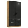 Drehtürenschrank 91 Cm Berlin Eiche Dekor/grau - Eiche Artisan/Grau, MODERN, Holzwerkstoff (91/197/54cm) - Rauch Möbel
