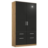 Drehtürenschrank Berlin Eiche Artisan/Grau B: 91 cm - Eiche Artisan/Grau, MODERN, Holzwerkstoff (91/210/54cm) - Rauch Möbel