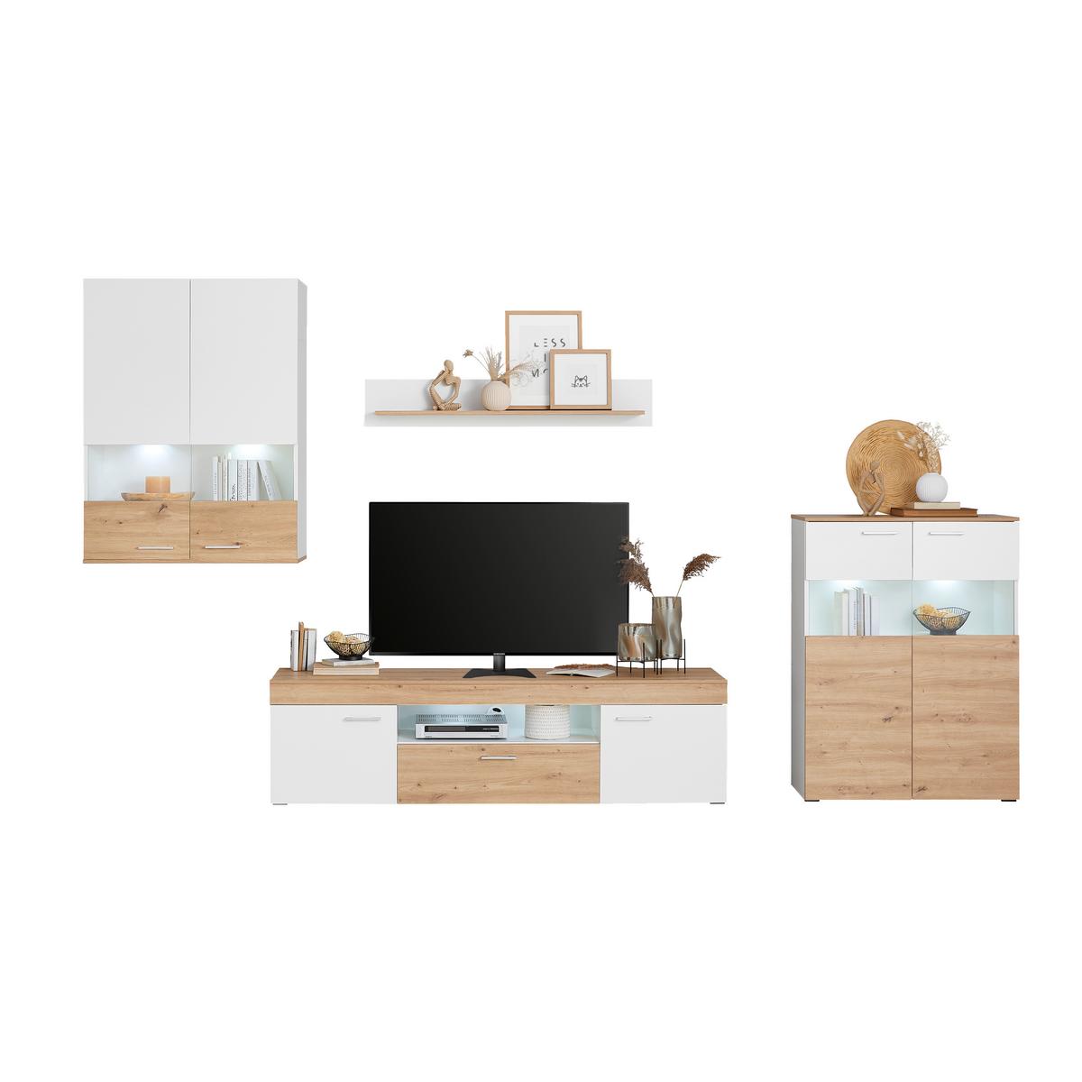 TV-Lowboard Valencia 180 cm Artisan Eiche Dekor - MODERN, Holzwerkstoff (180/49,4/40cm)