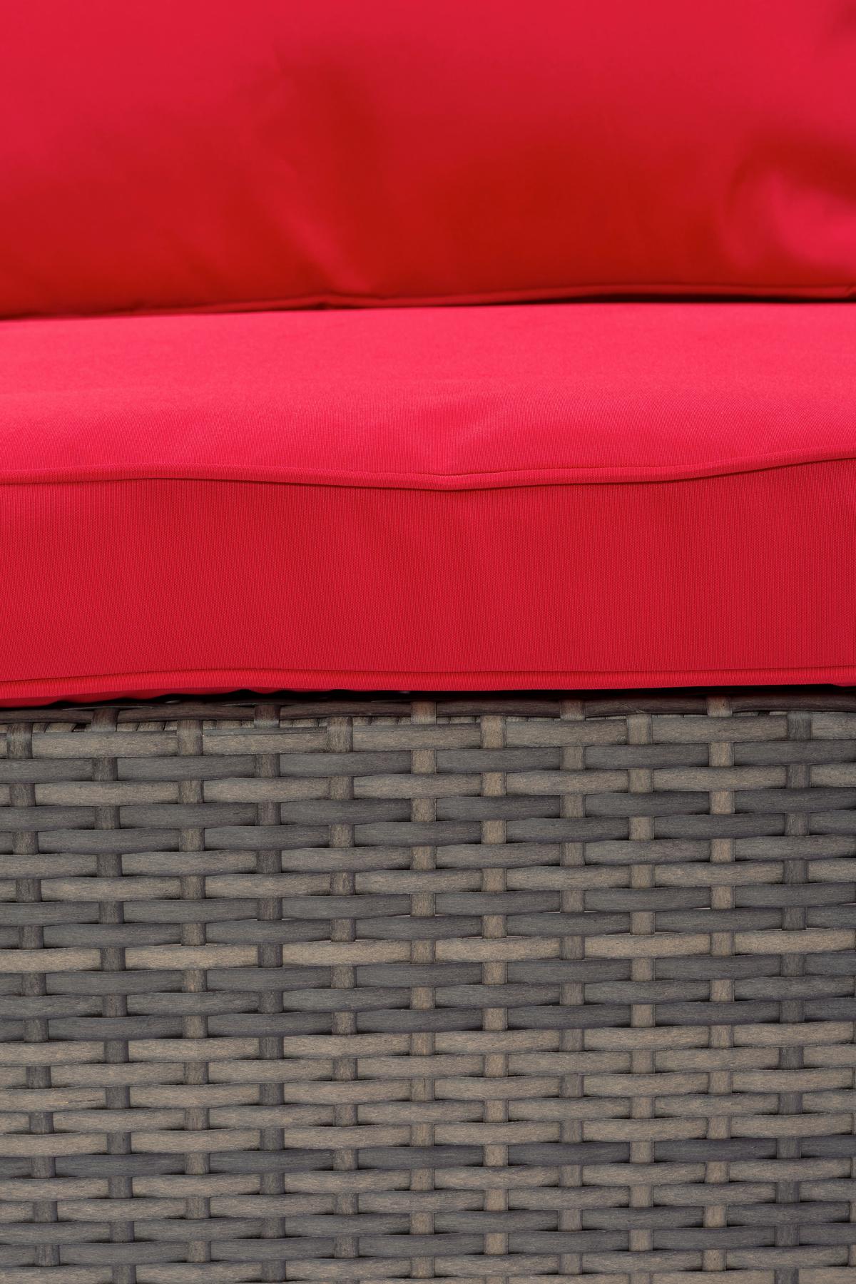 Lounge Garnitúra Leona - barna/piros, Modern, műanyag/üveg (146/199cm) - Luca Bessoni