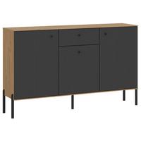 Sideboard Nurisa Anthrazit B: 135,5 cm - Anthrazit/Schwarz, Trend, Holzwerkstoff (135,5/85,35/40cm) - MID.YOU