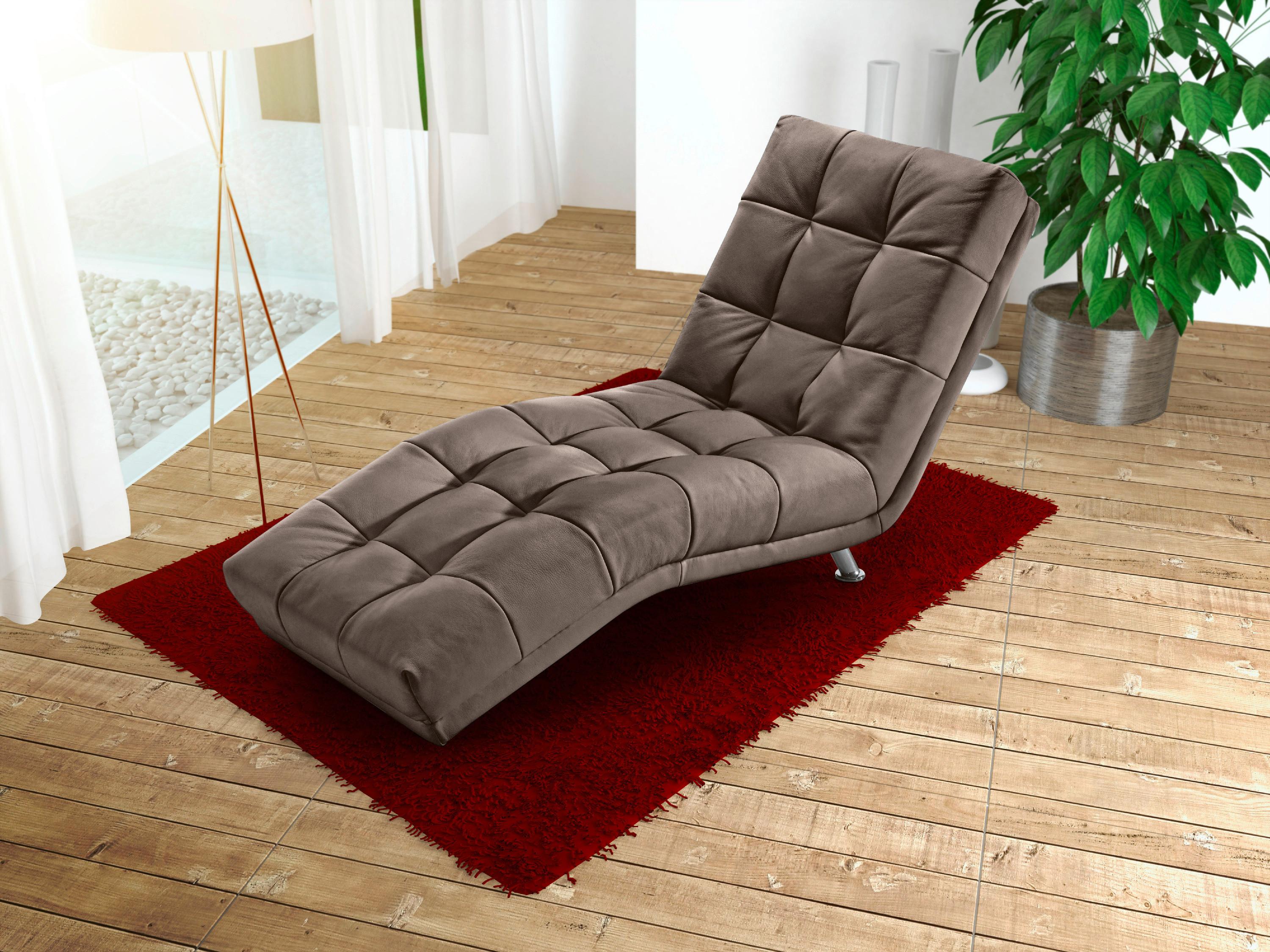 Relaxační Lehátko Isabella, Šedohnědé - barvy chromu/šedohnědá, Moderní, textil (68/88/164cm)