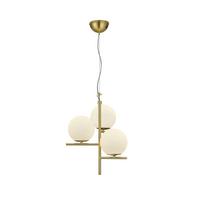 Hängeleuchte 302000308 Pure - Messingfarben/Weiß, Design, Glas/Metall (40/150cm) - Trio Leuchten