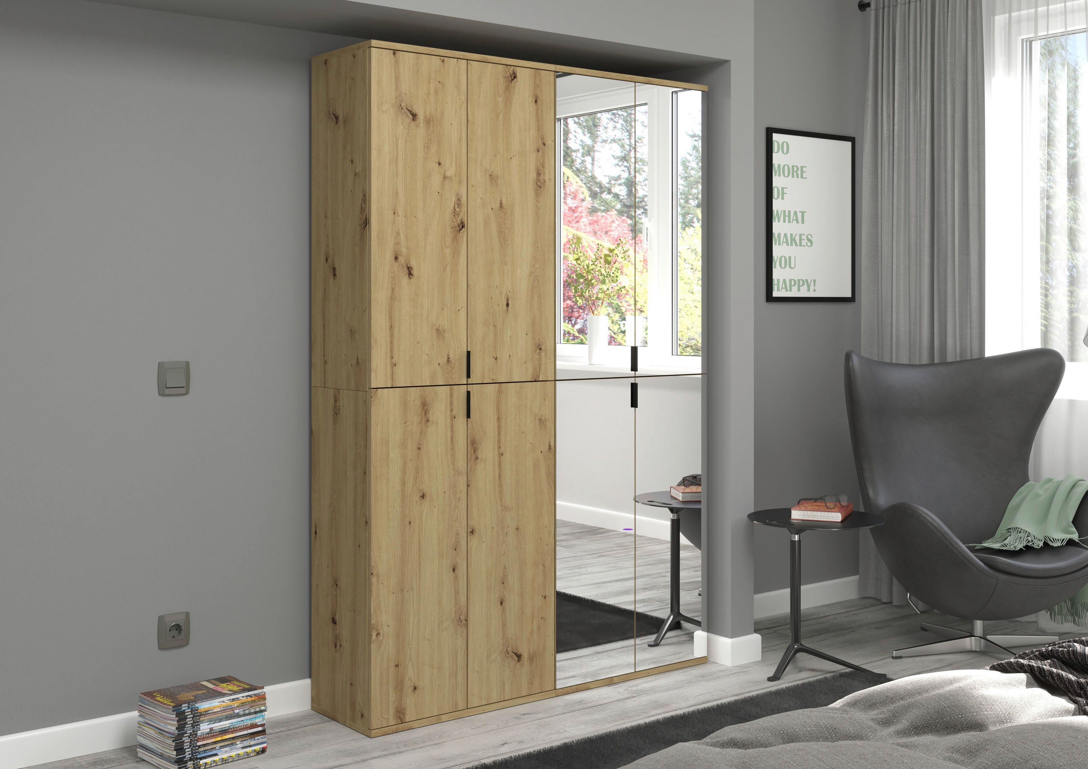 Garderobenschrank Projekt X Eiche Artisan B: 122 cm - KONVENTIONELL, Glas/Holzwerkstoff (122/193/34cm) - MID.YOU