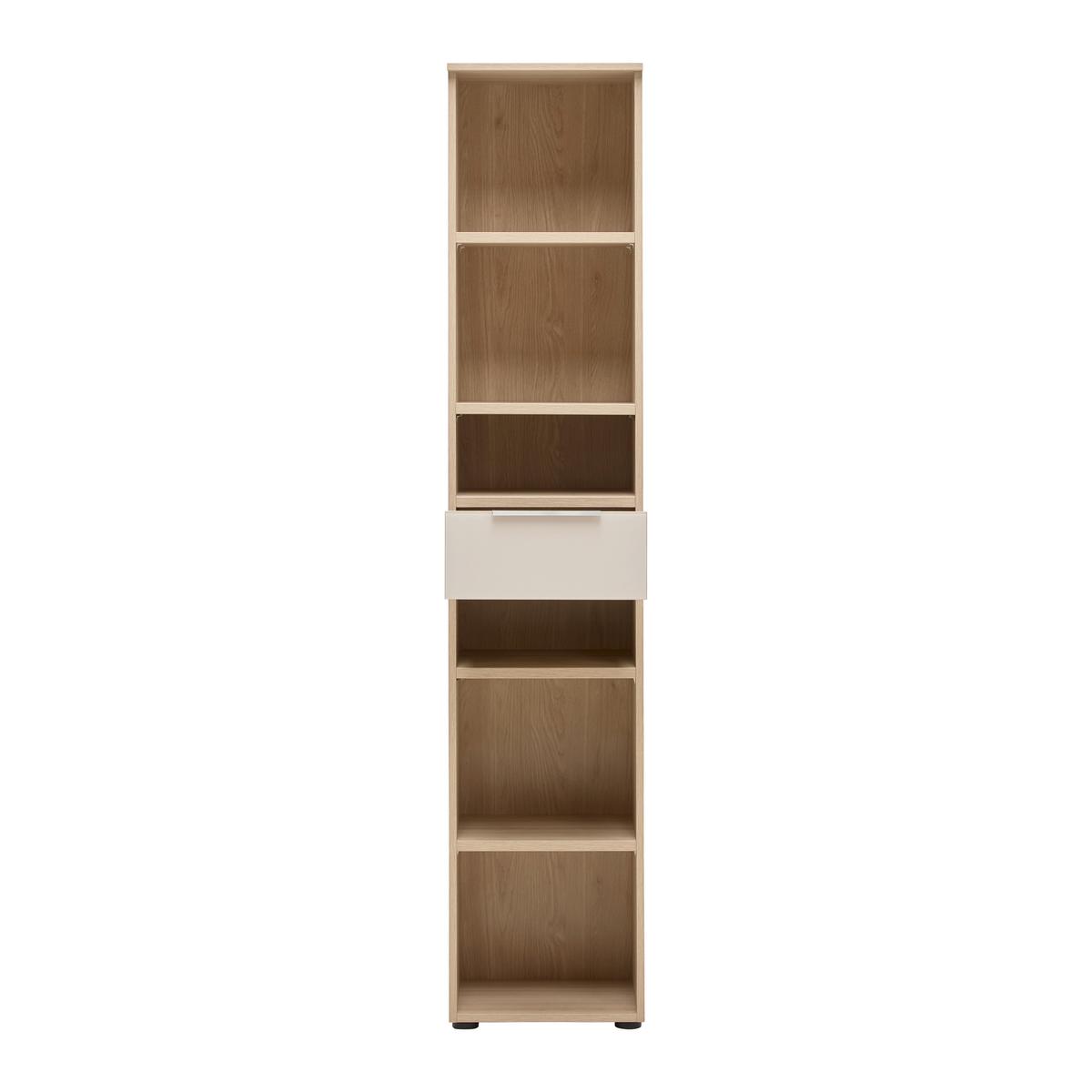 REGÁL SIENA - farba duba/chrómová, Modern, kov/kompozitné drevo (40/198/38cm) - Mömax
