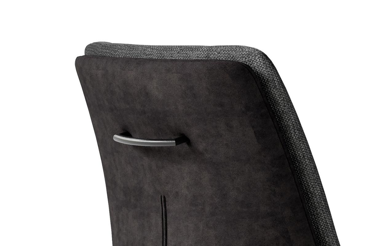 Stuhl-set Phoenix - Dunkelgrau/Schwarz, MODERN, Textil/Metall (50/88/62cm) - MID.YOU