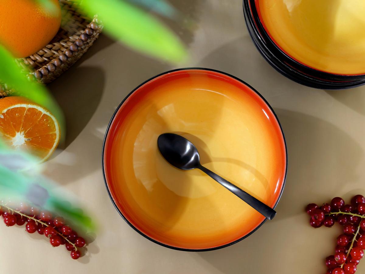 SADA MÍS 24927 HOT RED SMOOTHIE BOWL - čierna/svetložltá, Trend, keramika (16,5/6cm) - Creatable