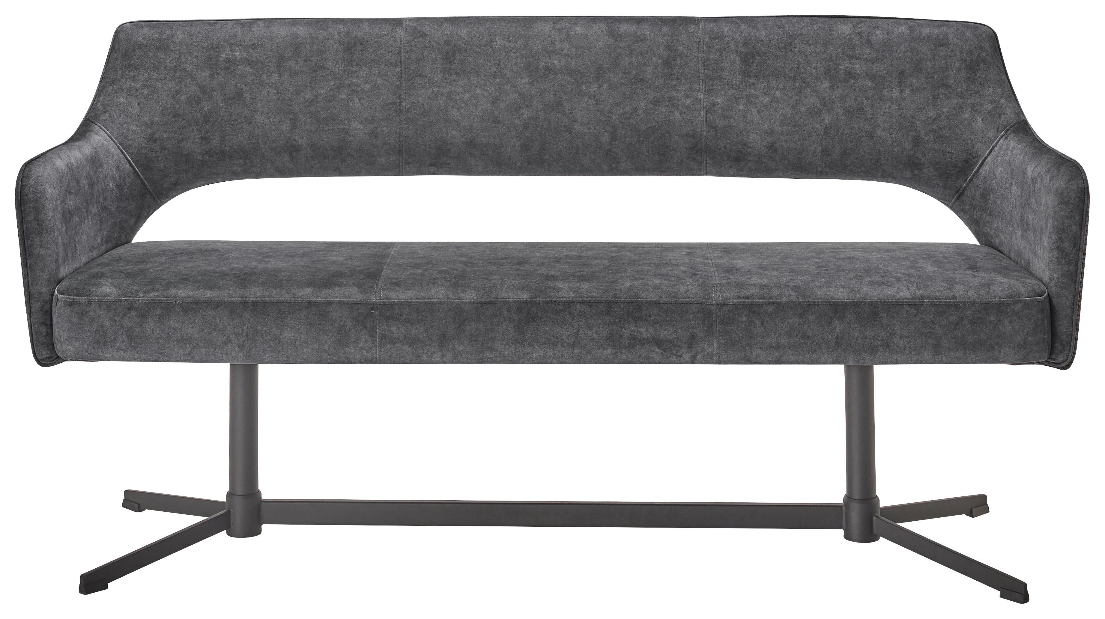 SEDACÍ LAVICE VALLETTA - černá/antracitová, Moderní, kov/textil (170/85/61cm) - Premium Living