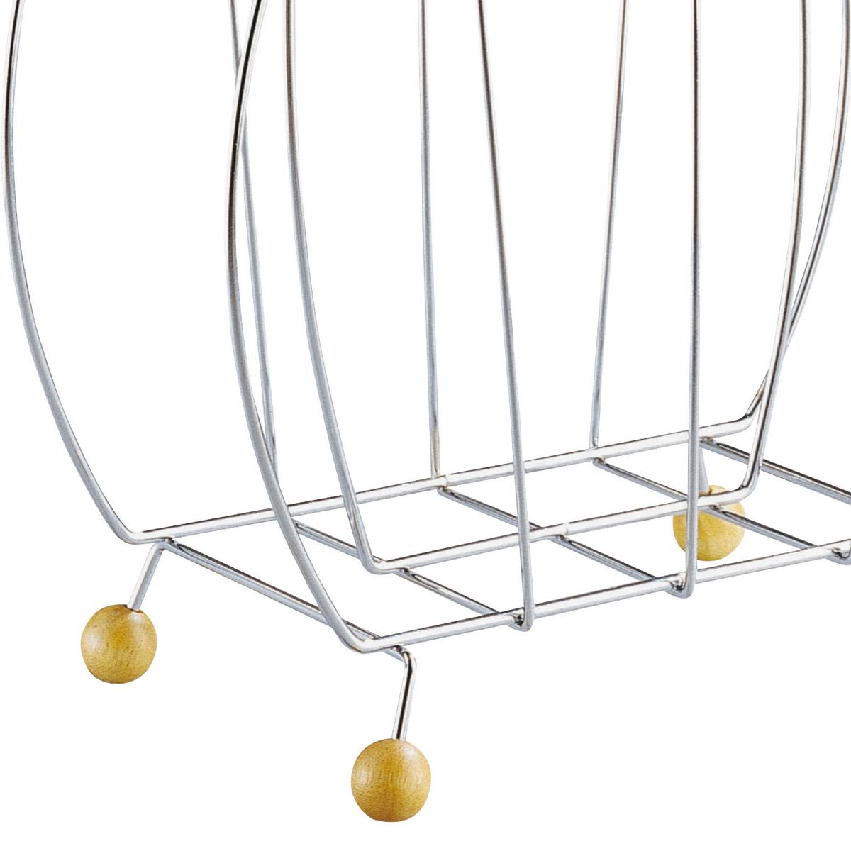 Zeitungsständer Darnie Spring Metall B: 35 cm mit Tragegriff - Chromfarben/Buchefarben, KONVENTIONELL, Holz/Metall (35/44,5/20cm) - Boxxx