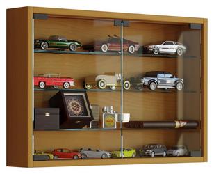 Vitrine in Buchefarben Hängevitrine