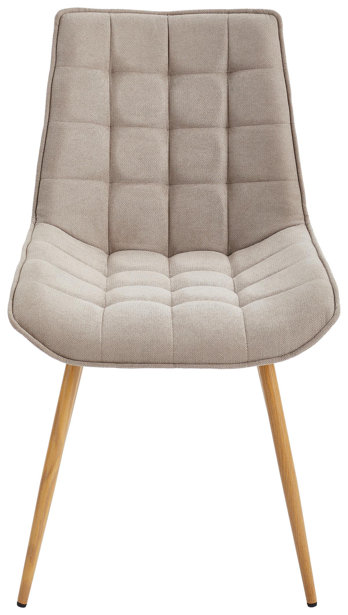 Stuhl Lena Eichefarben/Taupe B: 51 cm - Taupe/Eichefarben, MODERN, Textil/Metall (51/88/62cm) - Livetastic