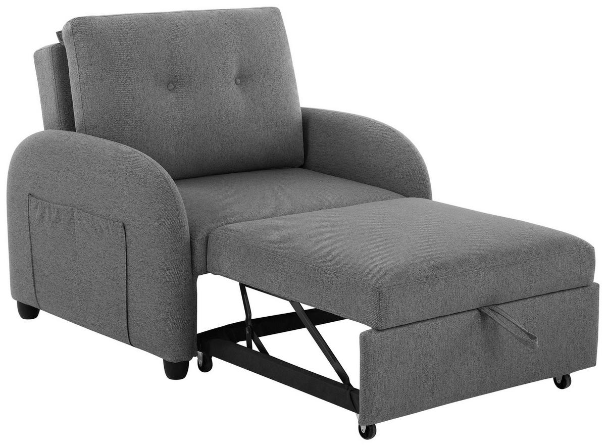 Fekvőfotel Cosmo - sötétszürke, Design, textil (102/94/95cm) - Livetastic